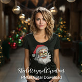 Santa Face Glitter PNG