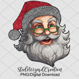 Santa Face Glitter PNG
