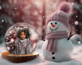 Snowman Globes Digital Background, Snow Globes