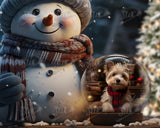 Snowman Globes Digital Background, Snow Globes