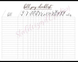 Bill Tracker, Monthly Bill Payment Sheet, Expenses tracker + notes