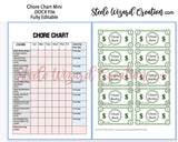 Chore Chart Mini with Chore Bucks for Tweens Teens, Kids Chores - Chore Bucks