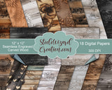 Engraved Wood Digital Papers Seamless