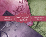 Floral Grunge Digital Paper