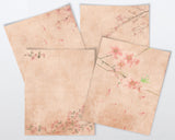 Printable Vintage style Cherry Blossom Stationery