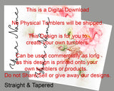 Watercolor Floral 20oz Skinny Tumbler Design - Straight and Tapered