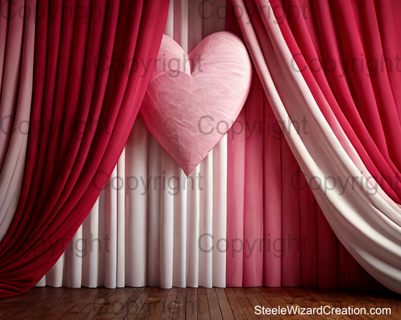Valentine Heart with Curtain