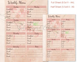 Printable Weekly Menu Meal Planner