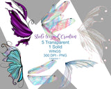 6 Fairy Wing PNG Transparent Overlays