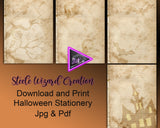 Printable Vintage Halloween Stationery Paper