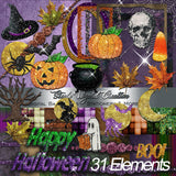 Halloween Clipart & Printable Digital Papers