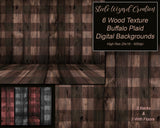 6 Buffalo Plaid Rustic Wood Backdrops