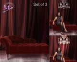 Red Curtain Royalty Chaise Lounge Backdrops
