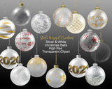 White Christmas Balls Clipart