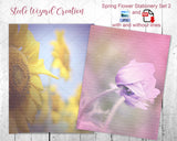 Set 2 Printable Spring Flower Stationery