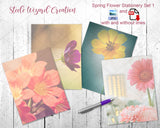 Set 1 Printable Spring Flower Stationery Paper
