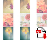 Set 1 Printable Spring Flower Stationery Paper