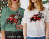 Red Truck Trees Sublimation Design