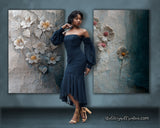 MiniDrops - Flowers on White