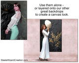 MiniDrops - White Flowers on Black