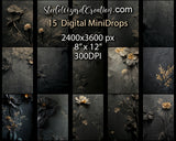 MiniDrops - White Flowers on Black