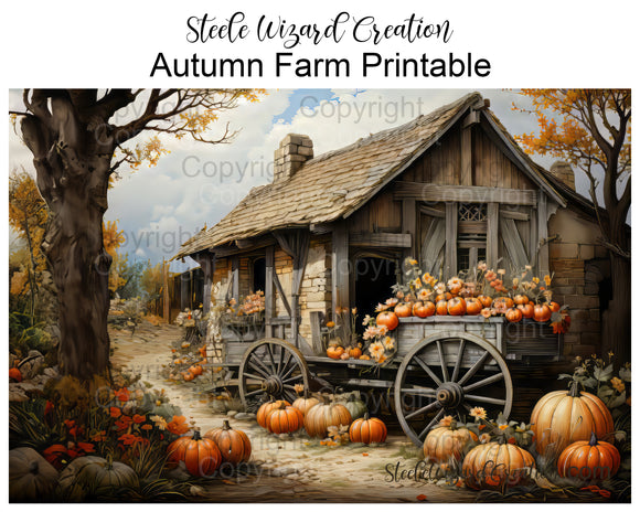 Autumn Farm Instant Download Print