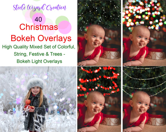 40 Christmas Bokeh Overlays