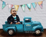 Easter Vintage Truck Newborn Backdrop