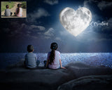 Heart Moon Digital Background