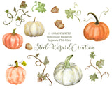 Fall Autumn Pumpkins Watercolor Clipart