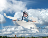Paper Airplane Digital Backdrop - Steele Wizard Creation