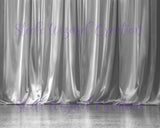 White Silver Curtain Stage Digital Backdrop