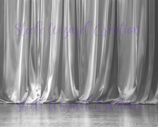 white curtain backdrop