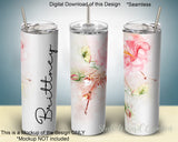 Watercolor Floral 20oz Skinny Tumbler Design - Straight and Tapered