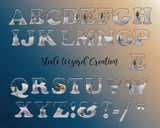 Snow Globe Alphabet Monogram Font Clipart - Steele Wizard Creation