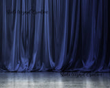 Blue Digital Backdrop Curtain Stage