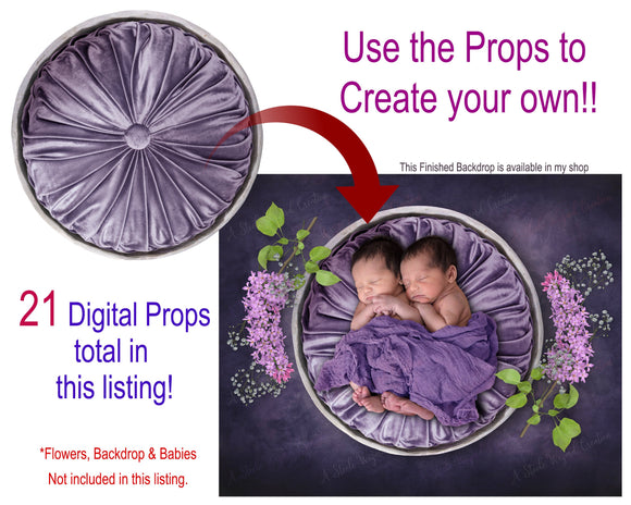 Digital Newborn Props Clipart Overlays