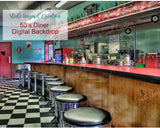 50s Diner Vintage Soda Shop Background