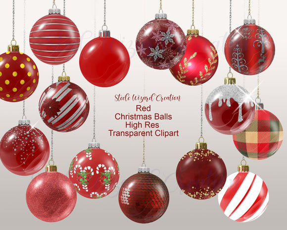Red Christmas Balls Clipart