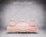 Gray Digital Backdrop, Victorian Chair Chaise Lounge Background