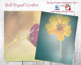 Set 1 Printable Spring Flower Stationery Paper