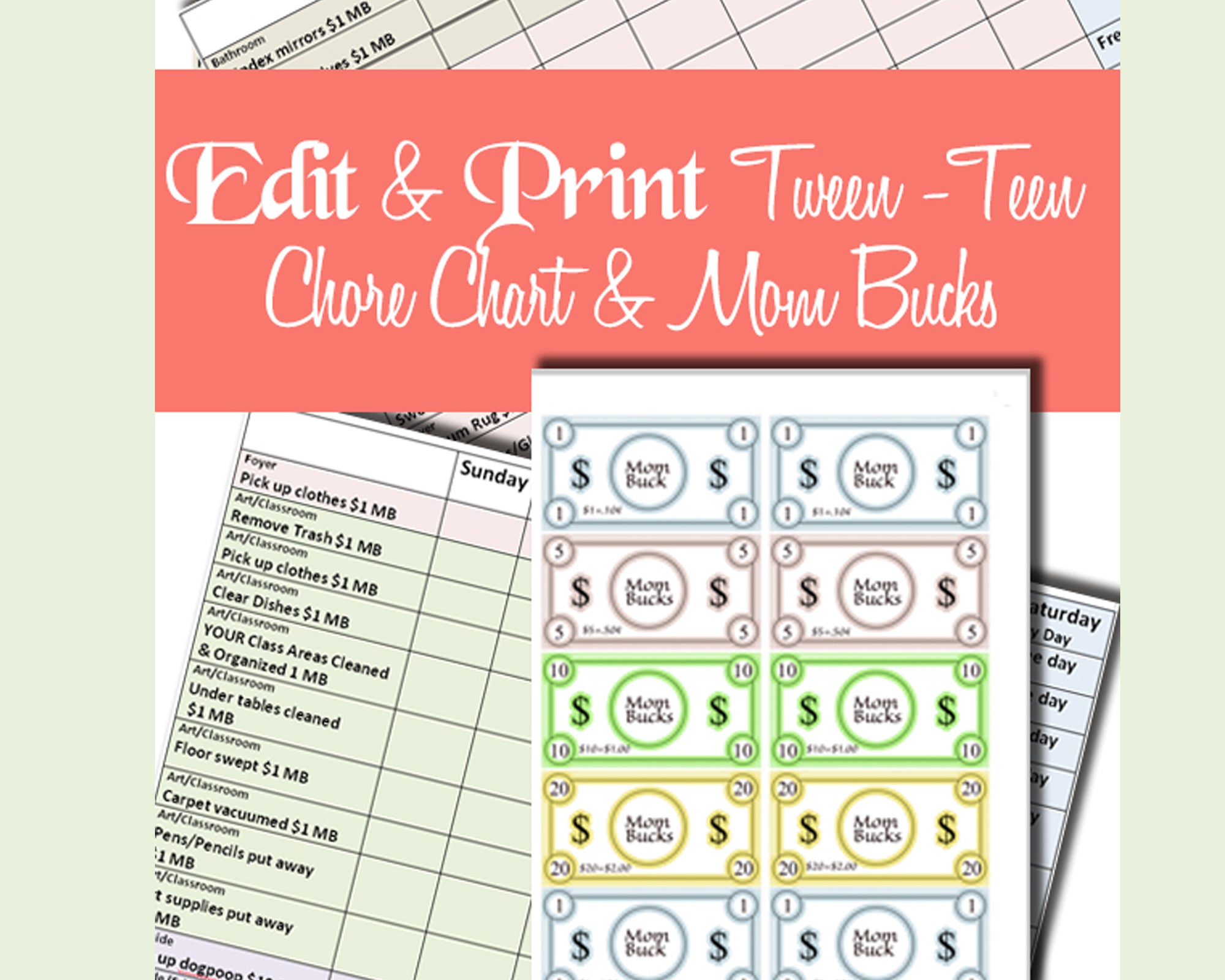 Teenage Chore Chart With Mom Bucks – Steele Wizard Creation teenage-chore-chart-with-mom-bucks-steele-wizard-creation